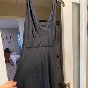 Silk halter dress with open back